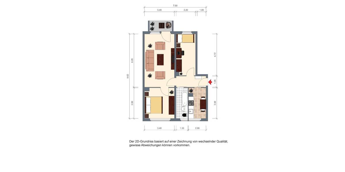 Etagenwohnung Döbeln Sörmitz - 3 Zimmer, 58 m&sup2;, 297&euro; | Angebot:26643483