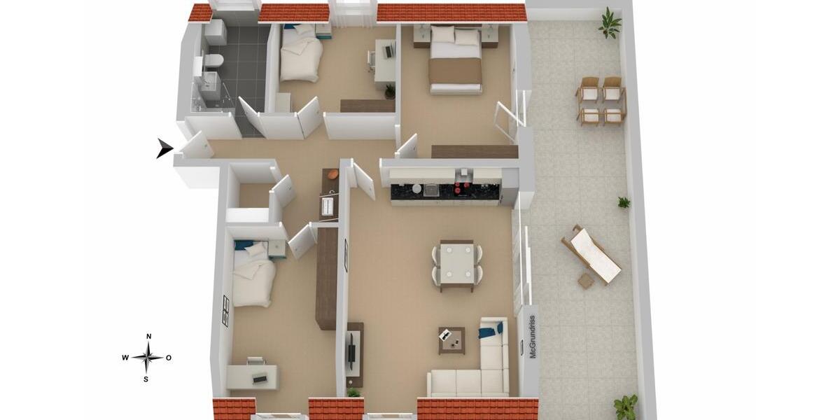 Erstbezug - 4-Zimmer - Wohnung mit großer Dachterrasse zur Miete 4 zimmer