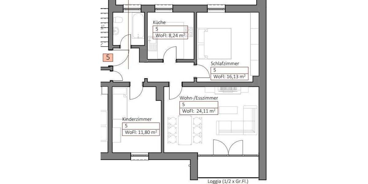 Etagenwohnung Waldsassen - 3 Zimmer, 75 m&sup2;, 525&euro; | Angebot:26273807