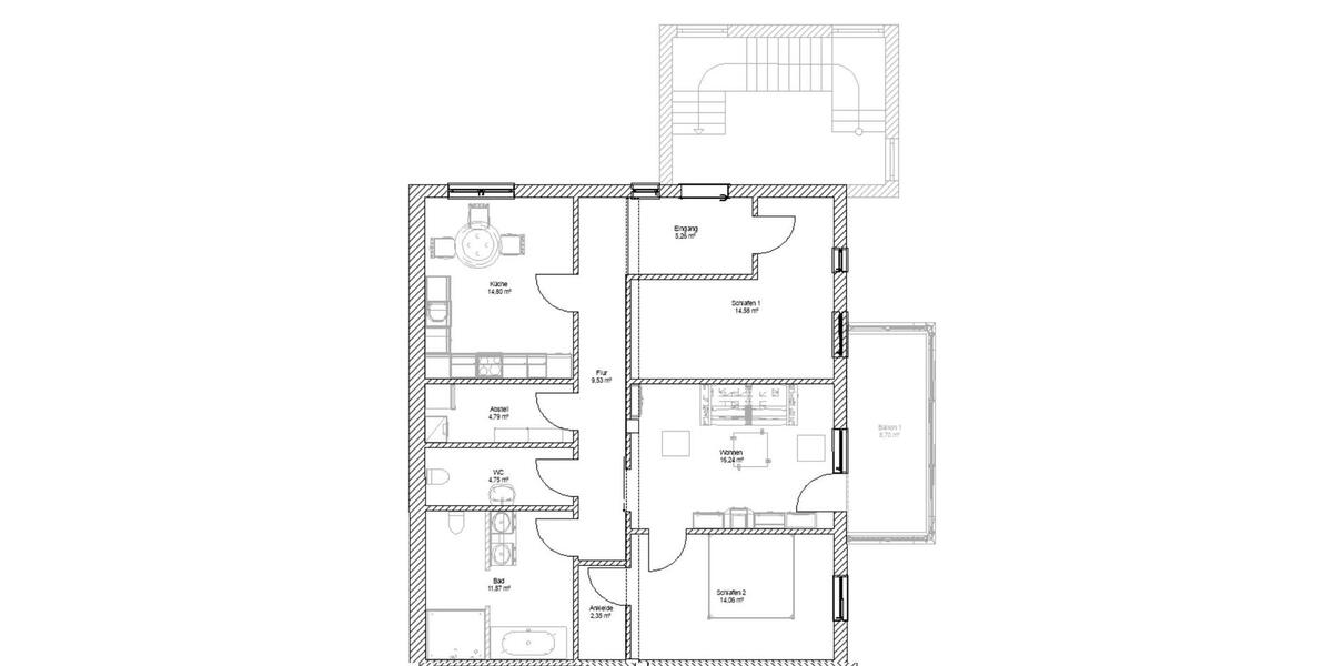 barrierefreie 2,5-Zimmer-Wohnung in Zell a. H. 2 zimmer