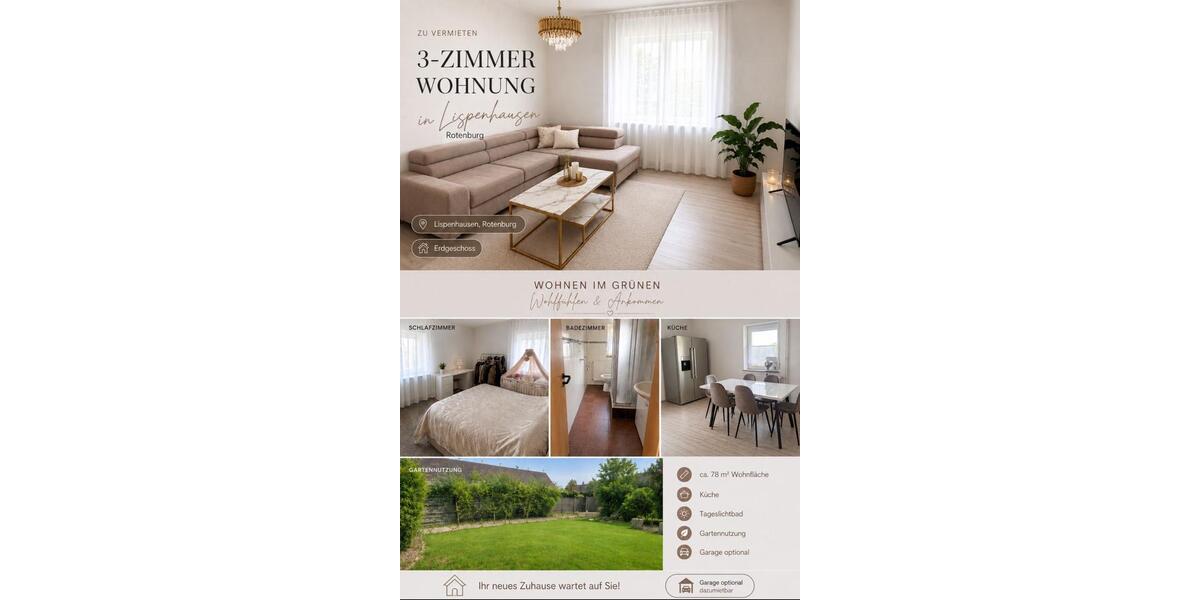 Erdgeschoßwohnung Rotenburg an der Fulda - 3 Zimmer, 78 m&sup2;, 630&euro; | Angebot:26619780