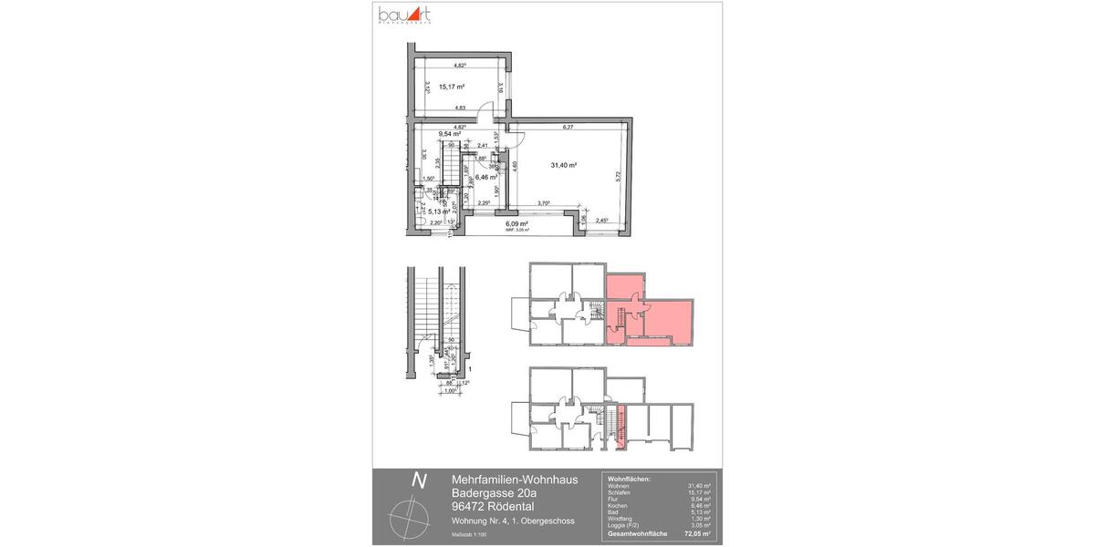 Etagenwohnung Dettelbach - 2 Zimmer, 72 m&sup2;, 550&euro; | Angebot:24813905