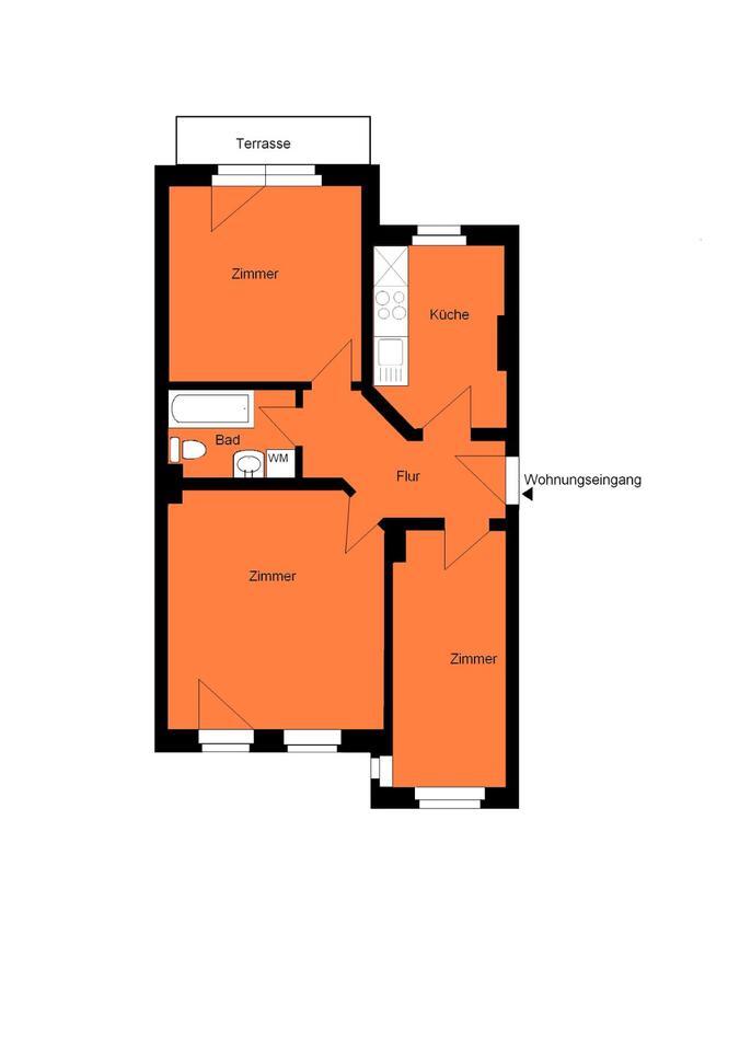 Tolle 3-Zimmer-Erdgeschoßwohnung mit Terrasse am Stadtpark
