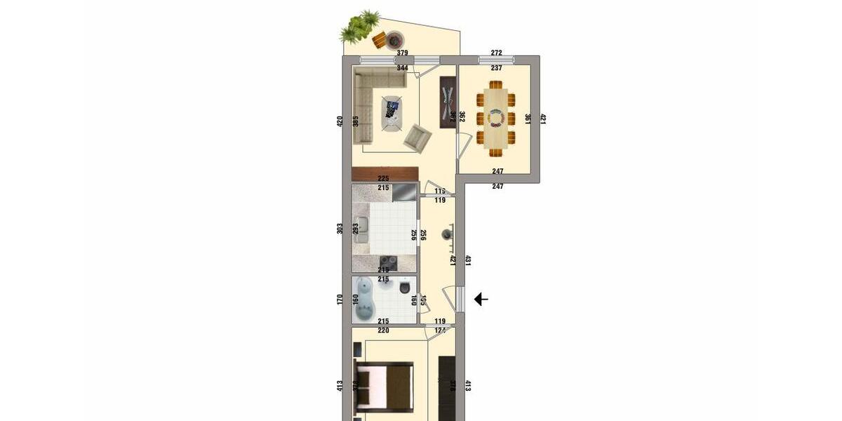 Etagenwohnung Nordhausen - 3 Zimmer, 51 m&sup2;, 295&euro; | Angebot:26662216