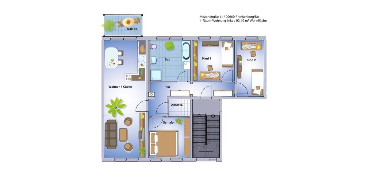 Etagenwohnung Frankenberg (Sachsen) - 5 Zimmer, 109 m&sup2;, 739&euro; | Angebot:10007252