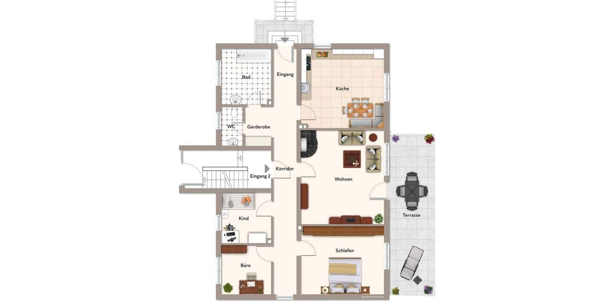 Terrassenwohnung Fürth Weststadt - 4 Zimmer, 125 m&sup2;, 1.200&euro; | Angebot:25779104