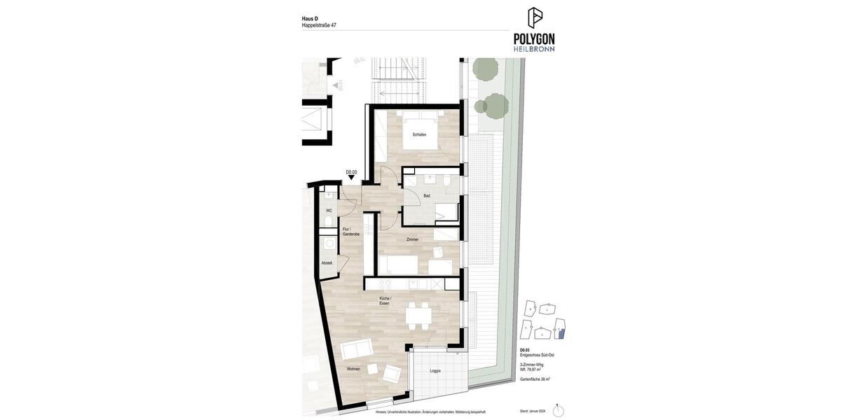 Modernes Wohnen mit großzügiger Terrasse und Einbauküche! 3 zimmer