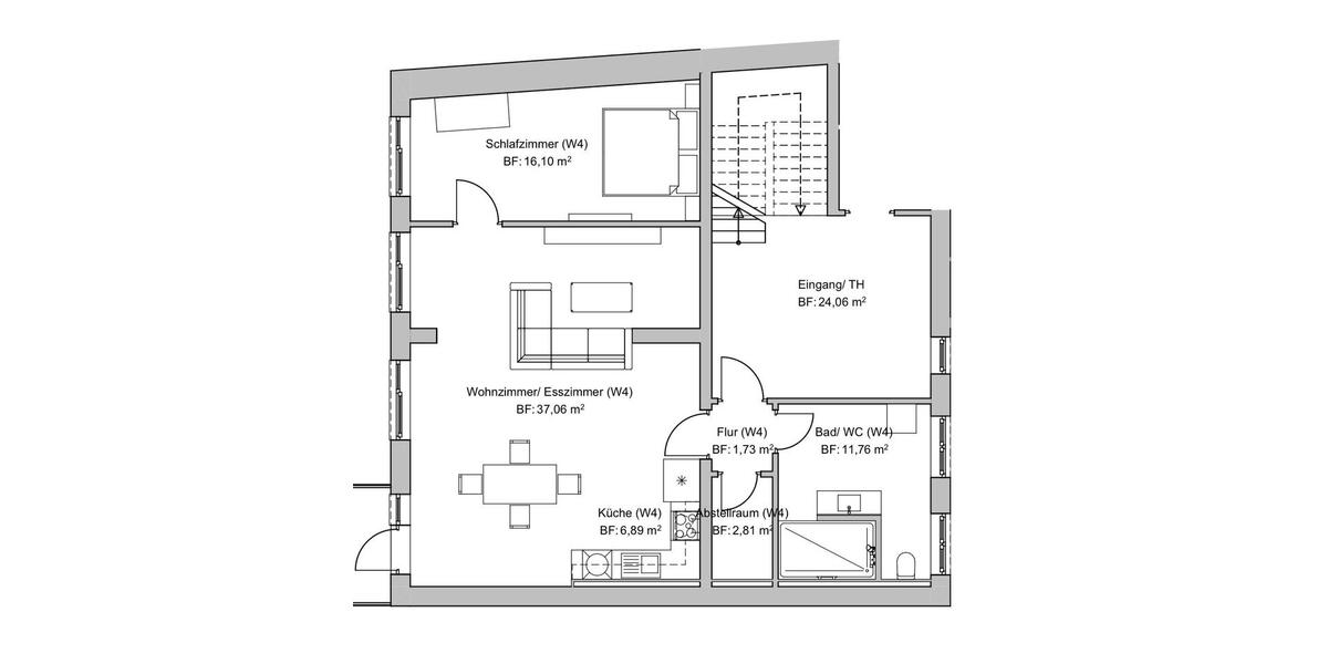 Etagenwohnung Leinefelde-Worbis Worbis - 2 Zimmer, 76 m&sup2;, 698&euro; | Angebot:25286604