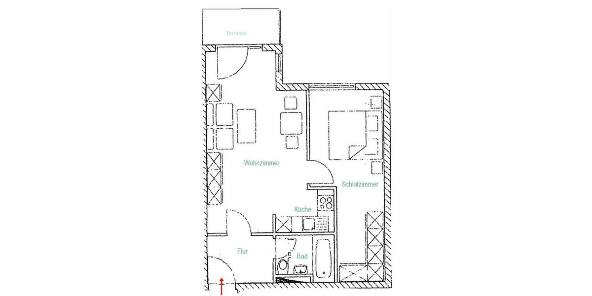 Etagenwohnung Frankenberg Dittersbach - 2 Zimmer, 49 m&sup2;, 270&euro; | Angebot:26834810