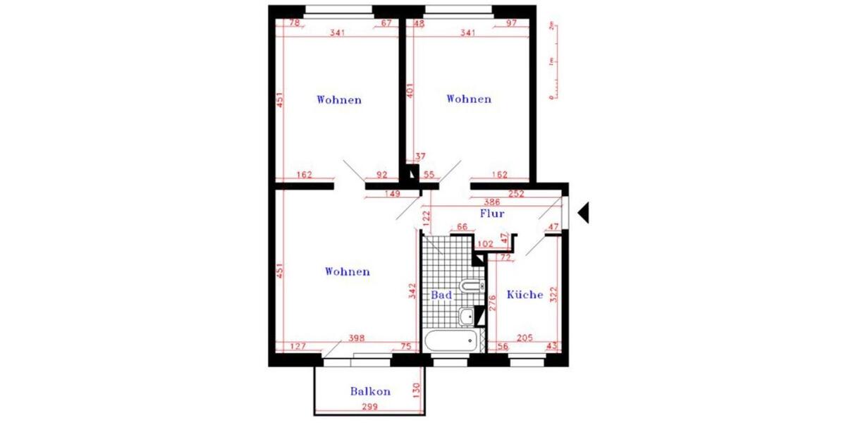 Etagenwohnung Zerbst (Anhalt) - 3 Zimmer, 65 m&sup2;, 675&euro; | Angebot:26256036