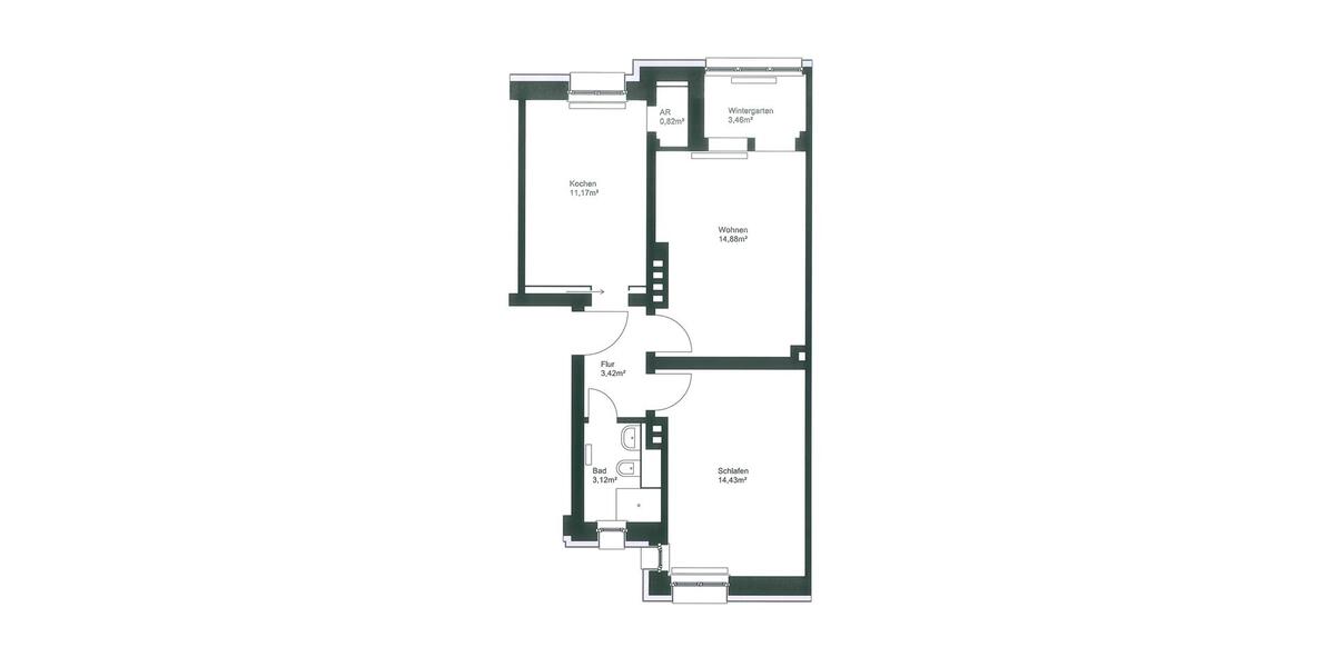 Erdgeschoßwohnung Naumburg (Saale) - 2 Zimmer, 53 m&sup2;, 488&euro; | Angebot:25987108