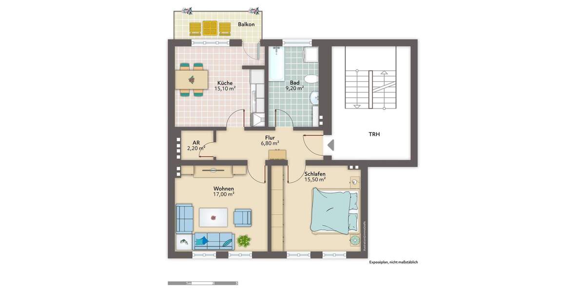 Etagenwohnung Bremerhaven Mitte - 2 Zimmer, 68 m&sup2;, 440&euro; | Angebot:25749038