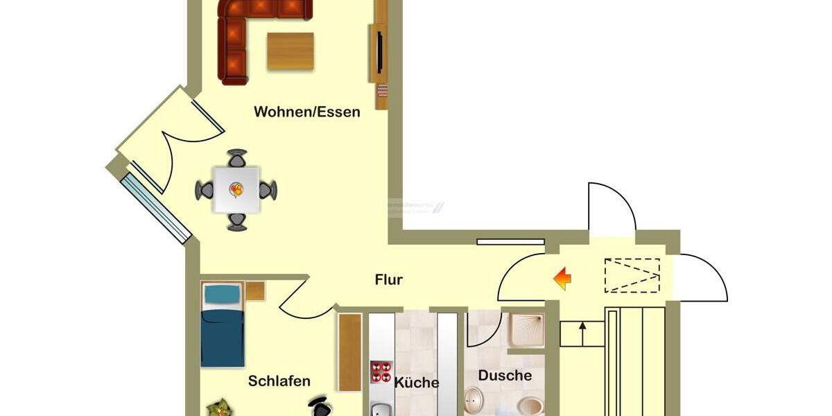 Etagenwohnung Sittensen - 2 Zimmer, 54 m&sup2;, 490&euro; | Angebot:26634835