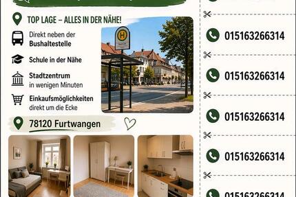 Wohnung Furtwangen im Schwarzwald - 1 Zimmer, 20 m&sup2;, 330&euro; | Angebot:26268883