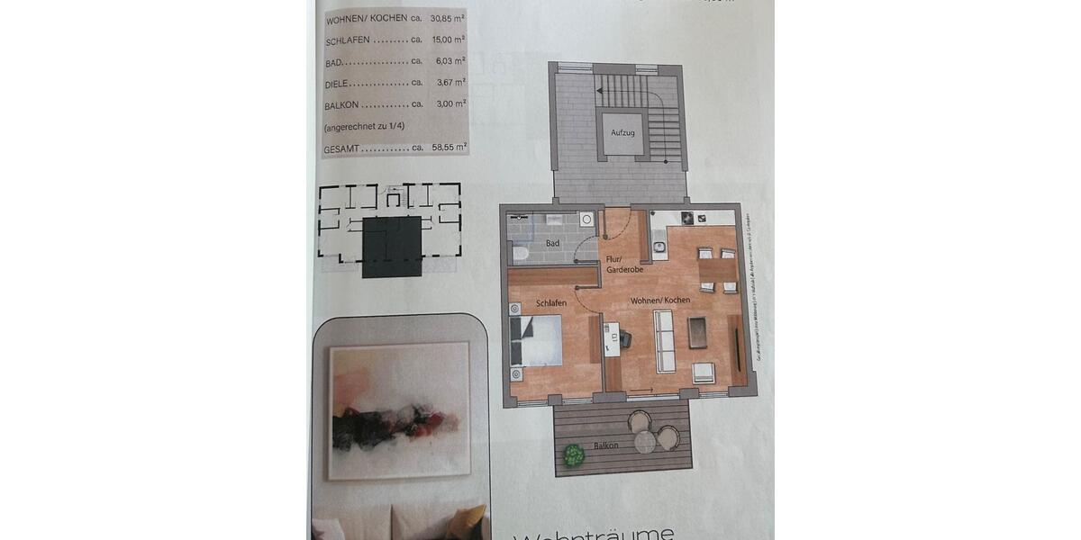 Etagenwohnung Amberg - 2 Zimmer, 59 m&sup2;, 790&euro; | Angebot:26649499