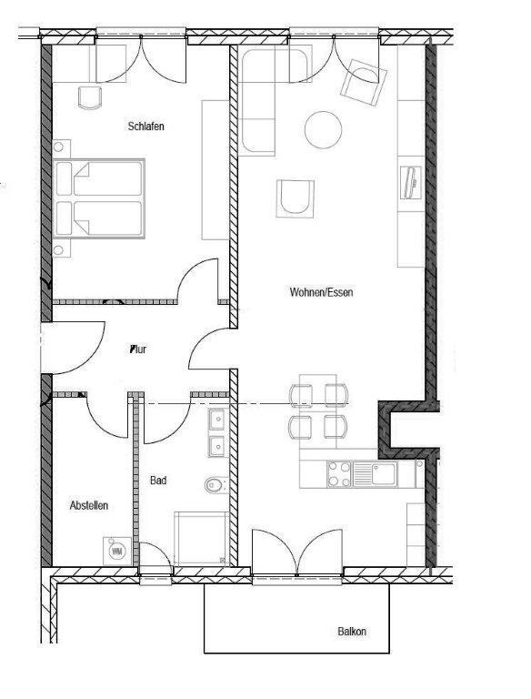 Zentrumsnah wohnen: 2-Zimmer-Wohnung mit Einbauküche, Balkon und TG-Stellplatz 2 zimmer