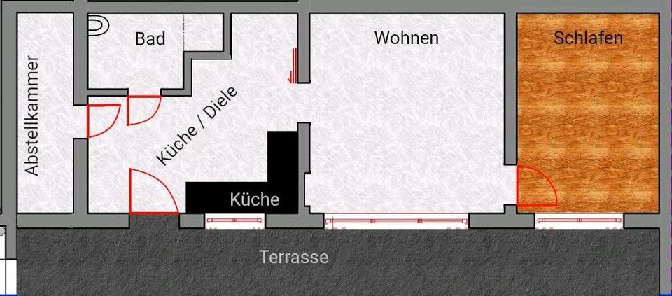 Terrassenwohnung Bessenbach - 2 Zimmer, 65 m&sup2;, 700&euro; | Angebot:26661541