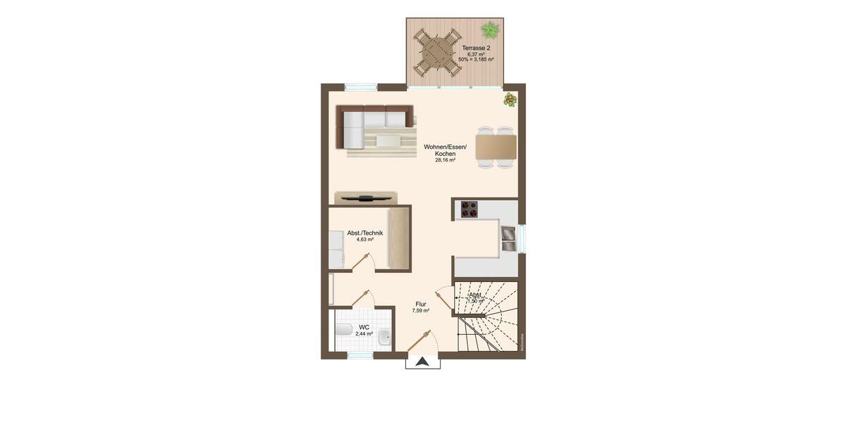 Reihenhaus Moisburg - 3 Zimmer, 84 m&sup2;, 1.475&euro; | Angebot:26495933