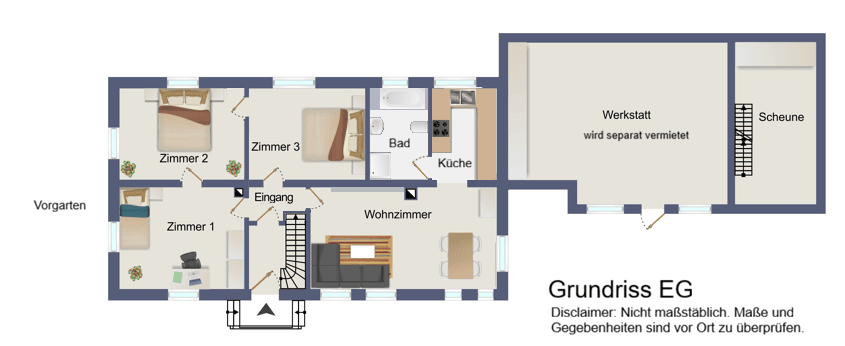 Etagenwohnung Steinmauern - 4 Zimmer, 115 m&sup2;, 1.250&euro; | Angebot:26674102