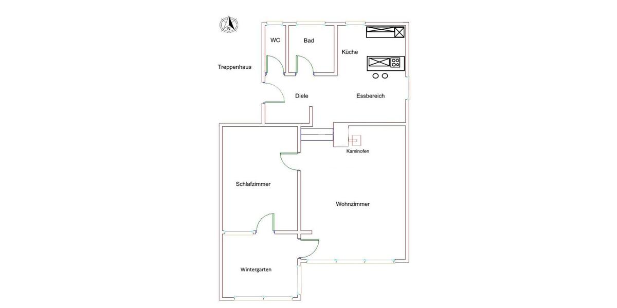 2 Zimmer Wohnung 90 m² mit Wintergarten 2 zimmer