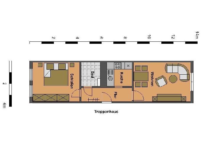 Erdgeschoßwohnung Oschersleben (Bode) - 2 Zimmer, 43 m&sup2;, 284&euro; | Angebot:24793611