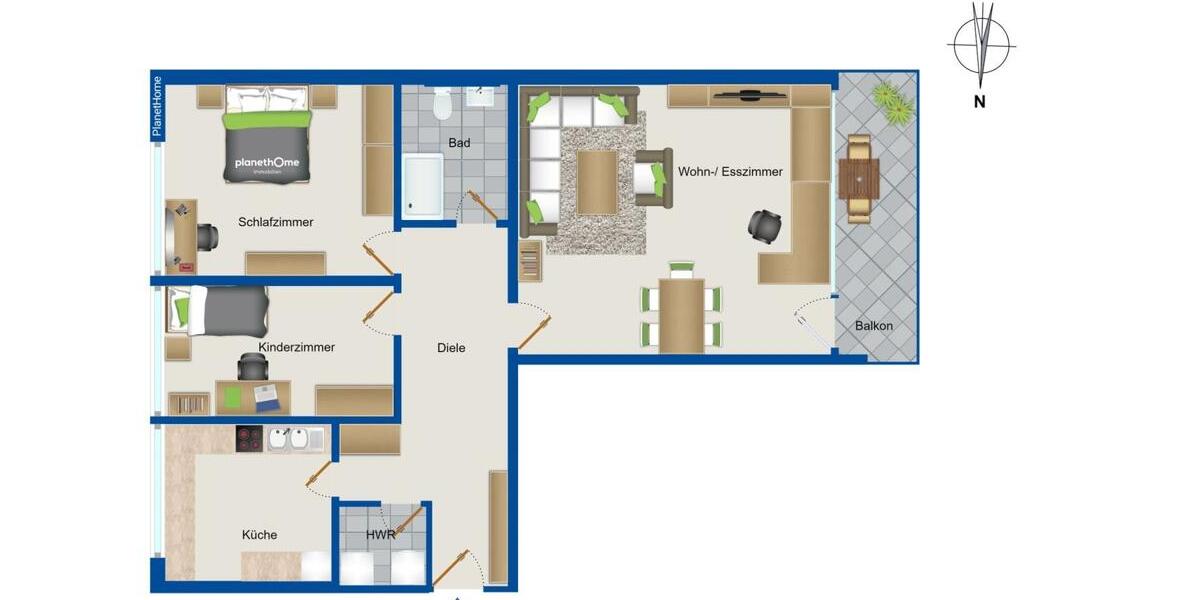 Etagenwohnung Bayreuth City - 3 Zimmer, 83 m&sup2;, 850&euro; | Angebot:26348403