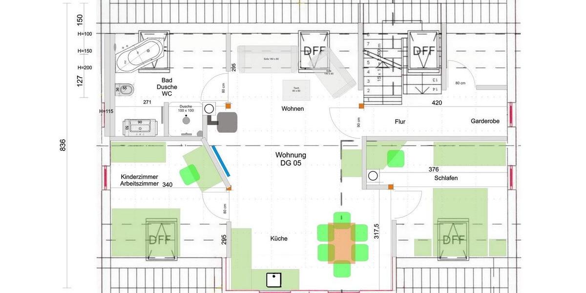 Dachgeschoßwohnung Kaufungen - 3 Zimmer, 70 m&sup2;, 775&euro; | Angebot:25804461
