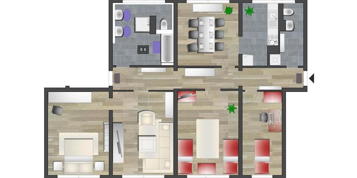 Etagenwohnung Chemnitz Helbersdorf - 5 Zimmer, 106 m&sup2;, 570&euro; | Angebot:26682158