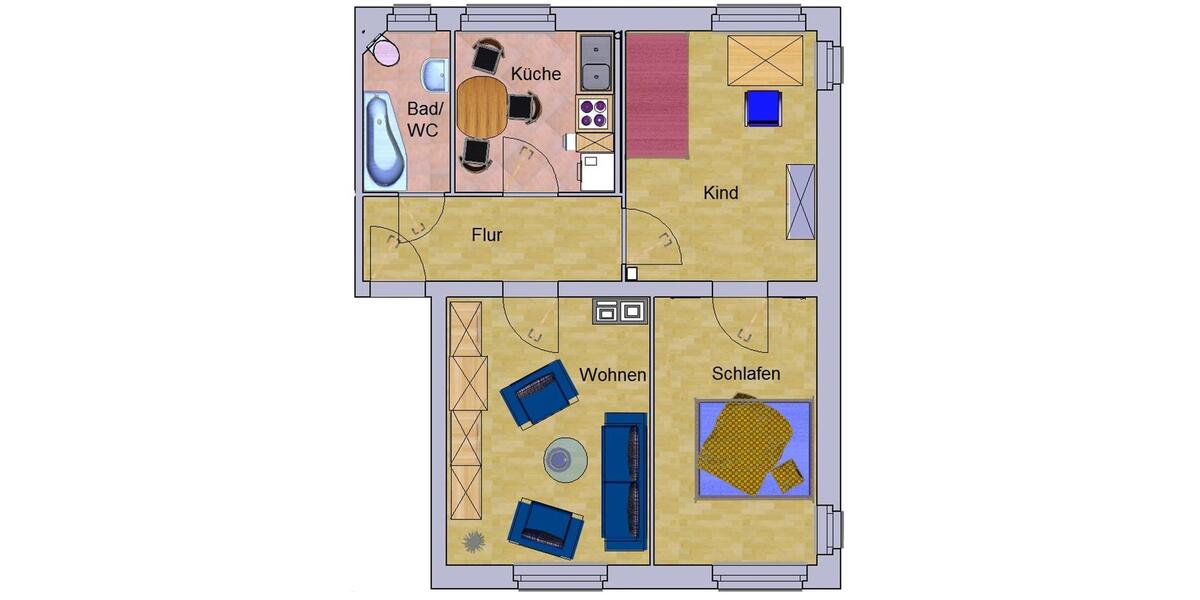Etagenwohnung Frankenberg (Sachsen) - 3 Zimmer, 52 m&sup2;, 315&euro; | Angebot:26562175