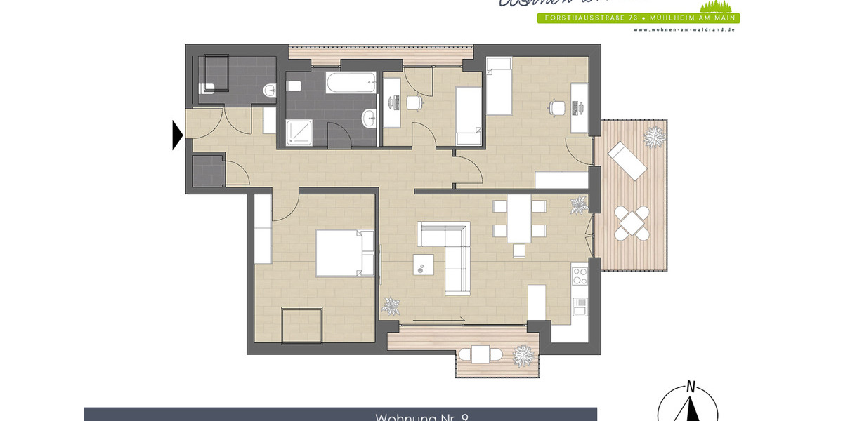 Dachgeschoßwohnung Mühlheim am Main - 4 Zimmer, 112 m&sup2;, 1.890&euro; | Angebot:23539800