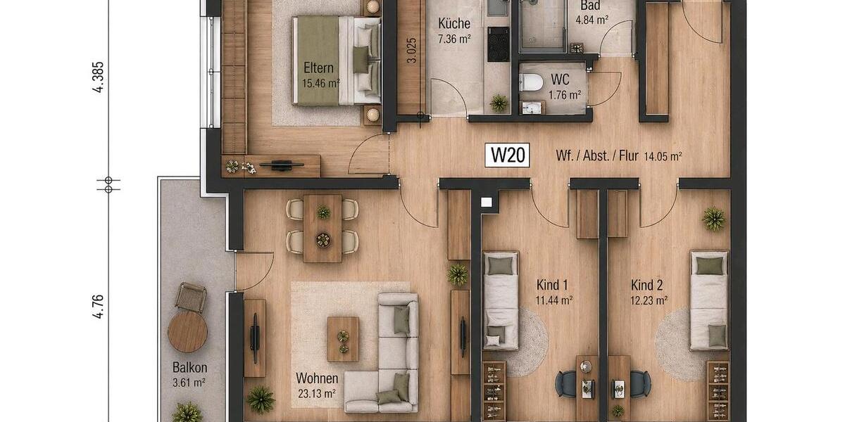 Etagenwohnung Kassel Fasanenhof - 4 Zimmer, 94 m&sup2;, 1.020&euro; | Angebot:26603098