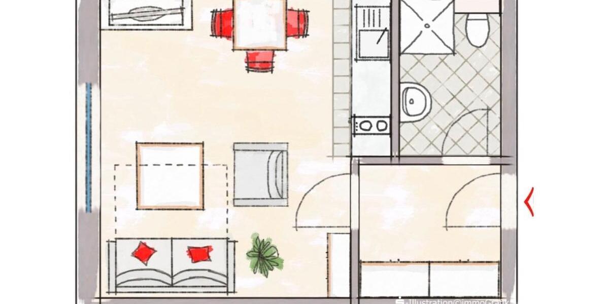 Etagenwohnung Frankenberg (Eder) - 1 Zimmer, 28 m&sup2;, 725&euro; | Angebot:25979937