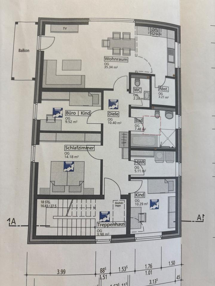Stilvolle 3,5-Zimmer-Wohnung mit Balkon, Carport gehobene Aust.