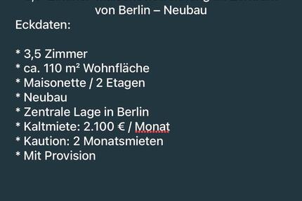 Wohnung Berlin Mitte - 3.5 Zimmer, 110 m&sup2;, 2.100&euro; | Angebot:26527719