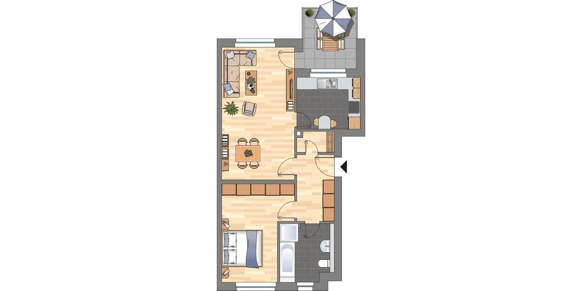 Etagenwohnung Wolfsburg Alt-Wolfsburg - 3 Zimmer, 65 m&sup2;, 470&euro; | Angebot:26652284