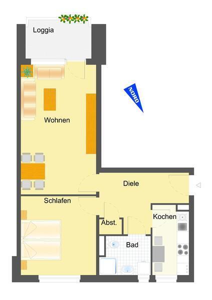 Tolle 2-Zimmer-Wohnung mit großem Wohnzimmer und Tageslicht-Duschbad zimmer