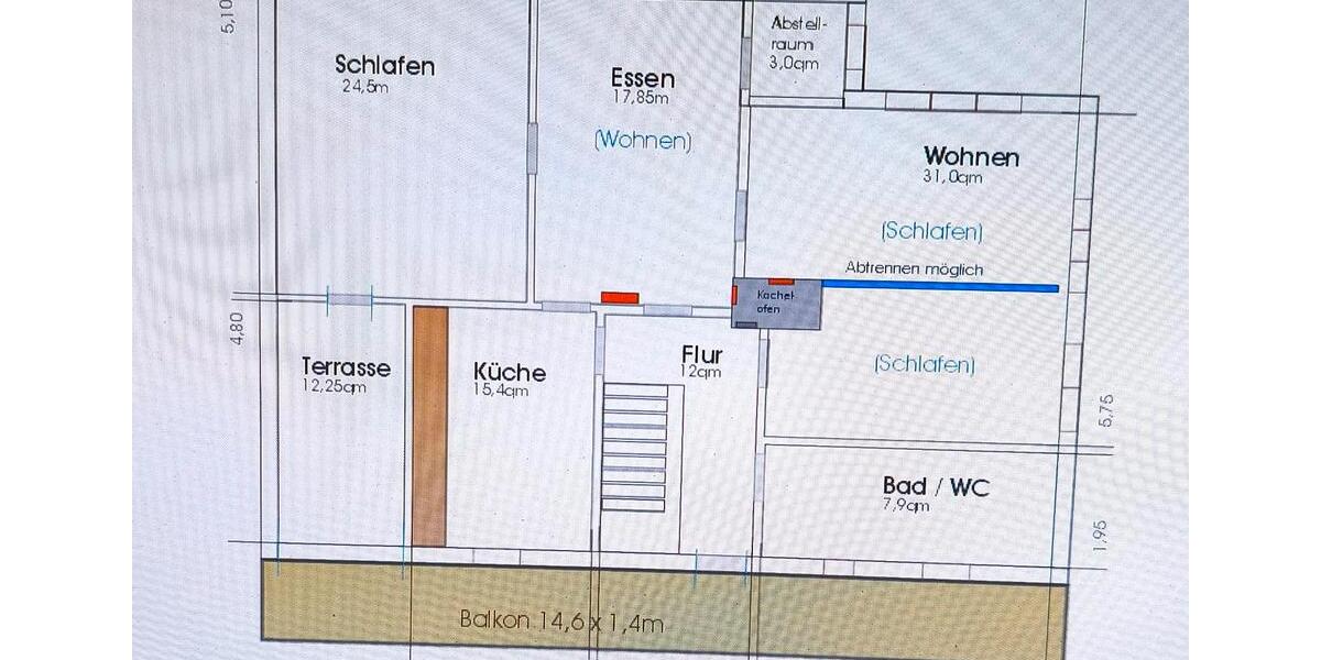 Etagenwohnung Osterhofen - 4 Zimmer, 120 m&sup2;, 850&euro; | Angebot:26498619