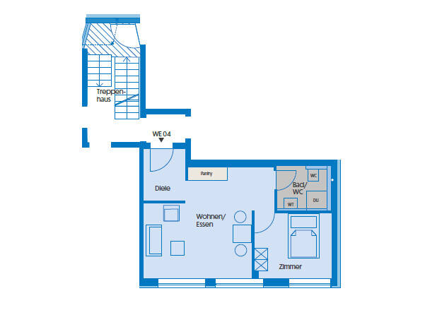 Etagenwohnung Bietigheim-Bissingen / Bissingen Bissingen - 2 Zimmer, 39 m&sup2;, 790&euro; | Angebot:26695971