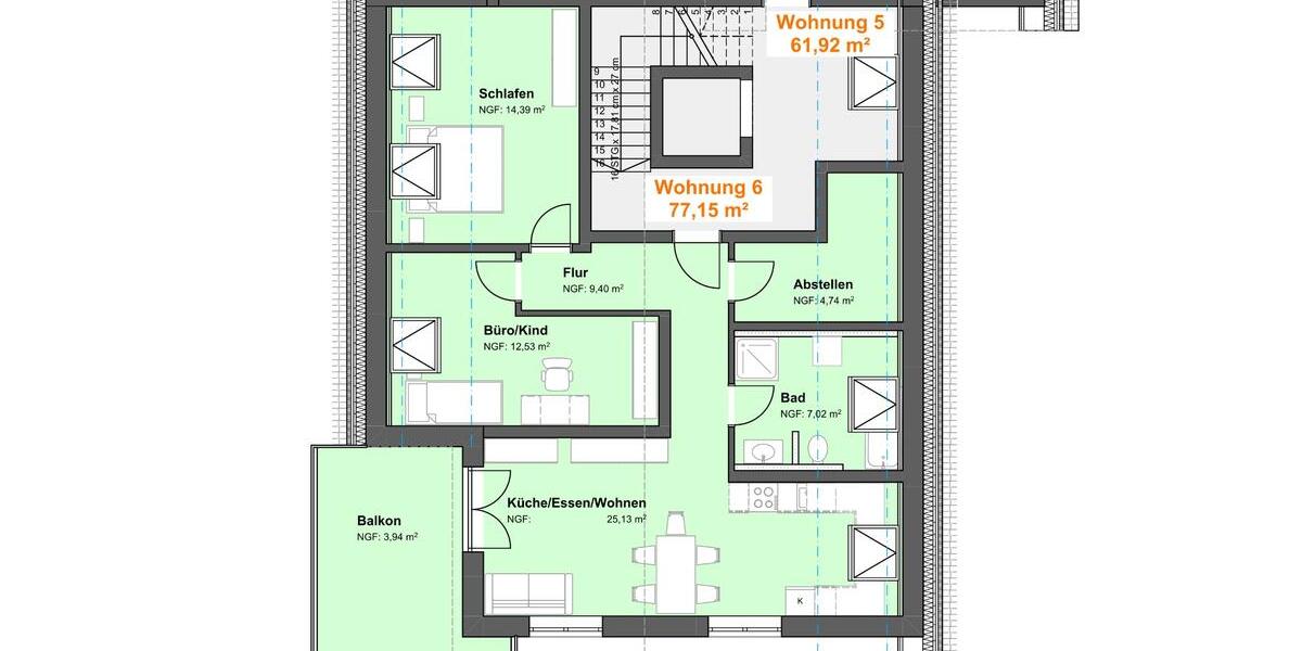 Dachgeschoßwohnung Wertingen - 3.5 Zimmer, 77 m&sup2;, 950&euro; | Angebot:25632258