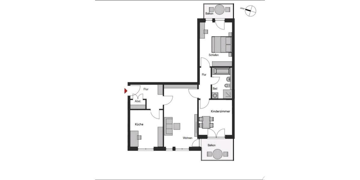 moderne 3Raum-Wohnung 82qm in zentraler Lage 3 zimmer