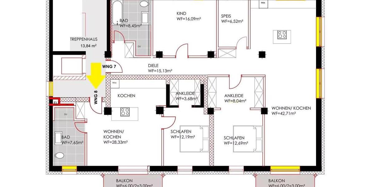 Etagenwohnung Rottenburg an der Laaber - 4 Zimmer, 117 m&sup2;, 1.295&euro; | Angebot:26026751