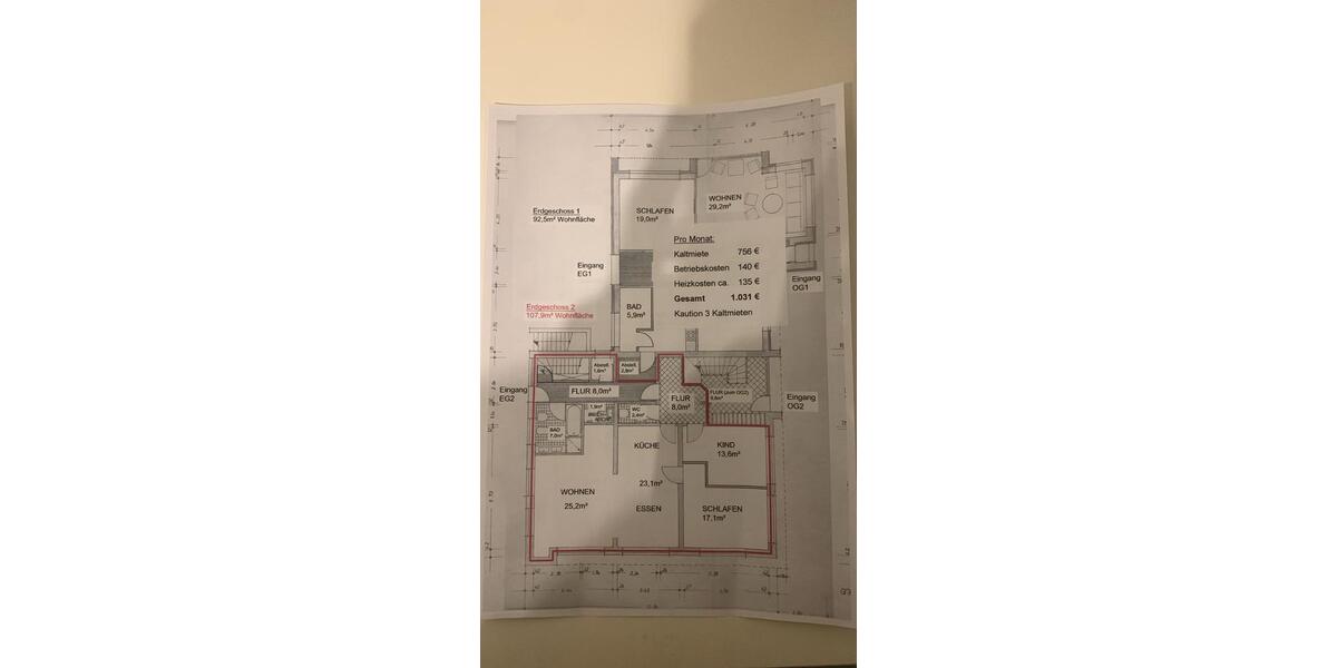 Erdgeschoßwohnung Hanerau-Hademarschen Hademarschen - 3 Zimmer, 108 m&sup2;, 756&euro; | Angebot:24492989