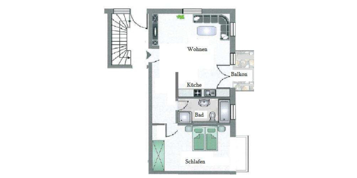 Erdgeschoßwohnung Lohmar - 2 Zimmer, 60 m&sup2;, 534&euro; | Angebot:25272366