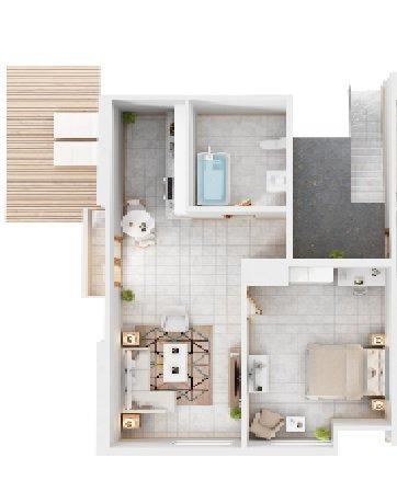 Dachgeschoßwohnung Steinheim an der Murr - 2 Zimmer, 57 m&sup2;, 890&euro; | Angebot:25979001