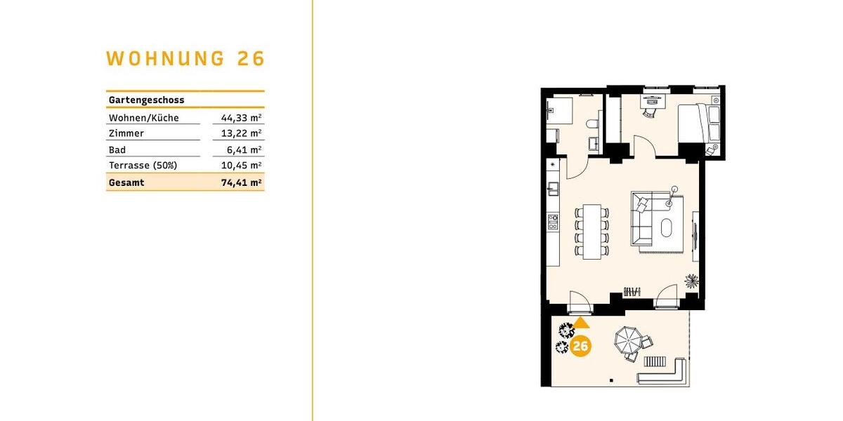Erdgeschoßwohnung Jüterbog - 2 Zimmer, 74 m&sup2;, 740&euro; | Angebot:26432633