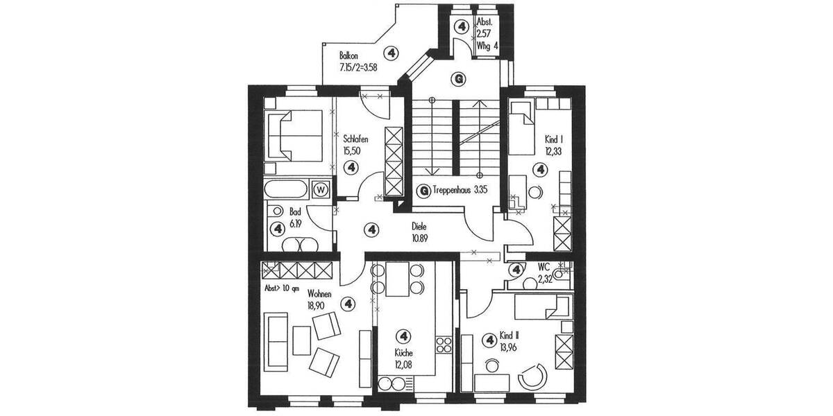 STARK! Neu renovierte 4 Raum Wohnung mit Balkon! 4 zimmer
