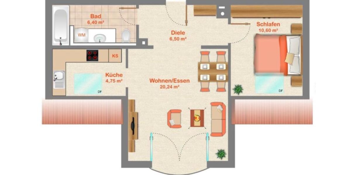 Dachgeschoßwohnung Freystadt - 2 Zimmer, 47 m&sup2;, 700&euro; | Angebot:24840987