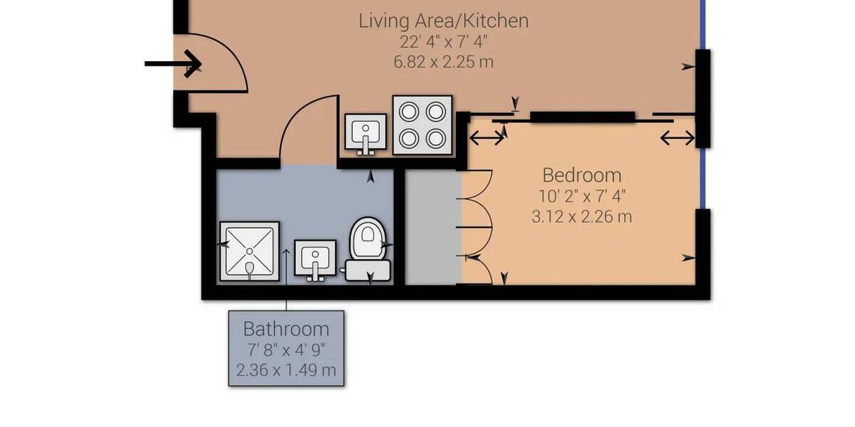 Etagenwohnung Berlin Moabit - 2 Zimmer, 30 m&sup2;, 850&euro; | Angebot:25928012