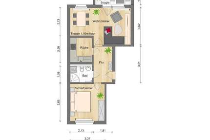 Wohnung zum Mieten in Zwickau 330 € 50 m²