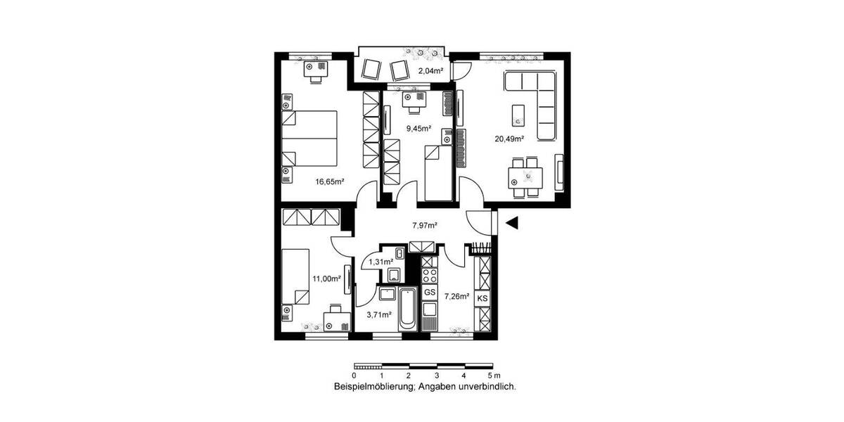 Etagenwohnung Frankfurt am Main Frankfurter Berg - 3 Zimmer, 77 m&sup2;, 763&euro; | Angebot:26190191